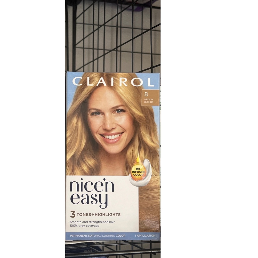 Clairol Nice'n Easy Permanent Hair Color 8 Medium Blonde Oil Infused